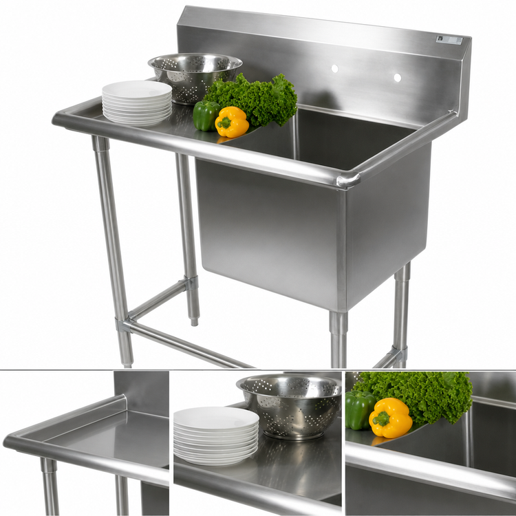 Product image #3 for John Boos Pro-Bowl 1-Compartment Stainless Steel Sink with Left Drainboard
