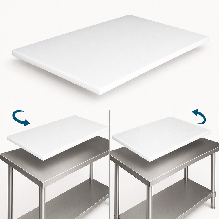 Product image #3 for John Boos 84 Inches x 30 Inches x 3/4 Inch Reversible Poly Work Table Top Replacement for TC, M & GMT Tables