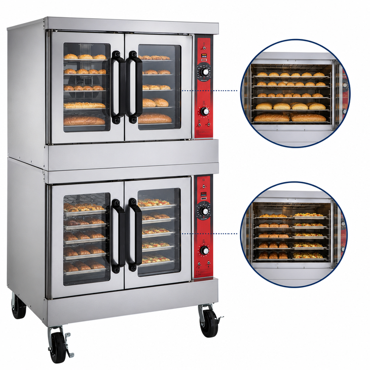 Product image #4 for Vulcan Full-Size Double-Deck Electric Convection Oven, Standard Depth, Solid State Controls
