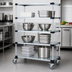 Thumbnail image #3 for Quantum 4-Shelf Mobile Shelving Cart with Solid Galvanized Steel Shelves, 48 x 18 x 80 Inches