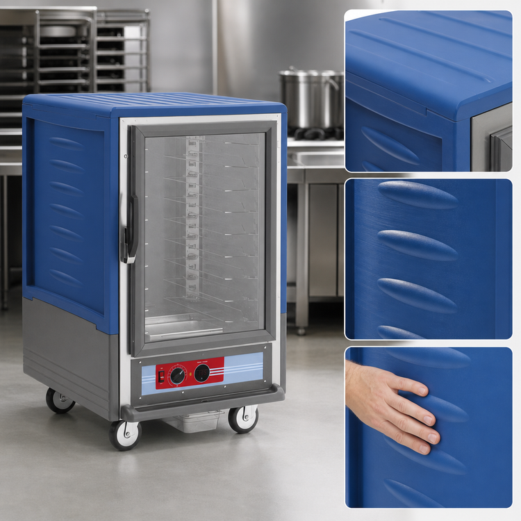 Product image #3 for Metro C5 3 Series Half-Height Heated Holding Cabinet with Clear Polycarbonate Door, Blue Insulation Armour and Universal Wire Slides