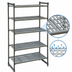 Thumbnail image #3 for Cambro Camshelving Basics Plus 5-Shelf Vented Stationary Starter Unit, 18 x 60 x 84 Inches, Brushed Graphite