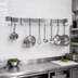 Thumbnail image #3 for Advance Tabco Wall-Mounted Single Bar Stainless Steel Pot Rack, 108 Inch, 9 Double Hooks