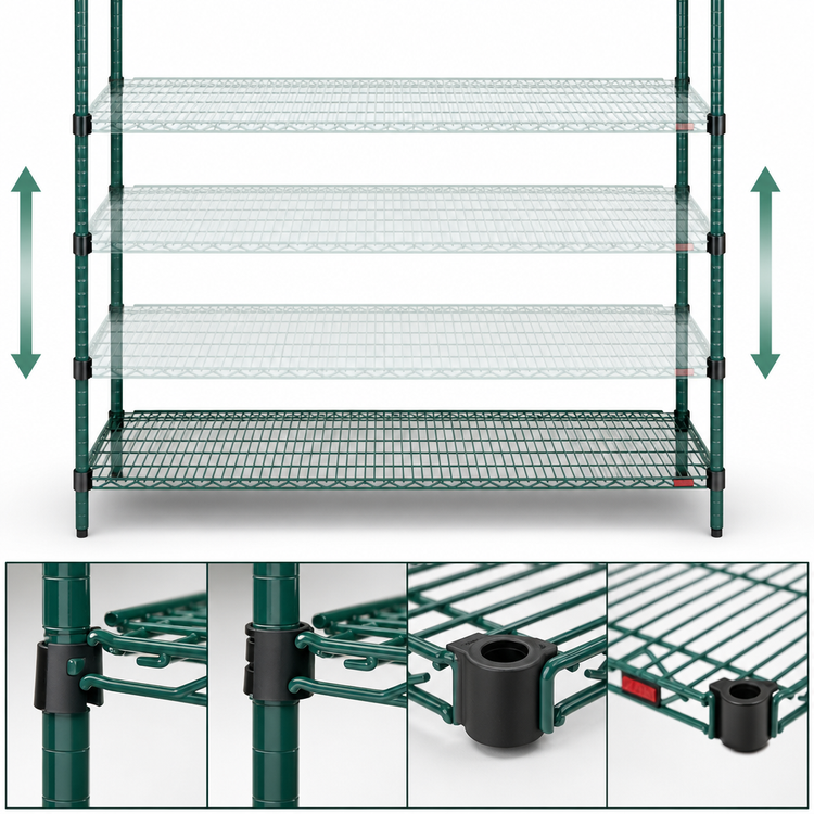 Product image #3 for EagleGard Quad-Adjust 72 Inch W x 21 Inch D Wire Shelf, 600 lb Capacity
