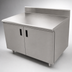 Thumbnail image #3 for Advance Tabco Enclosed Stainless Steel Work Table with Cabinet Base, 144 x 36 Inches, 14 Gauge 304 Top, 5-Inch Backsplash