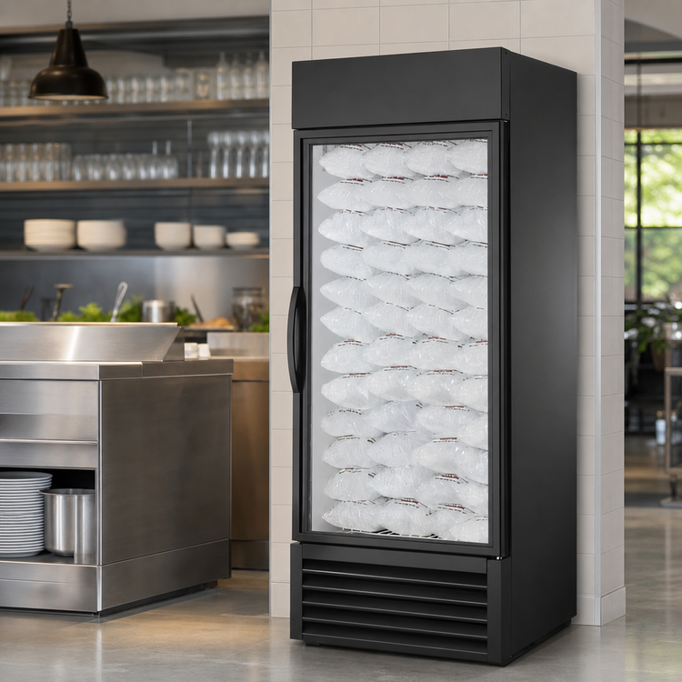 Product image #3 for One-Section Indoor Ice Merchandiser with Glass Door and Bottom-Mounted Self-Contained Refrigeration