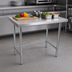 Thumbnail image #3 for Open Base Flat Top 430 Stainless Steel Work Table, 60 x 30 Inches, Galvanized Legs