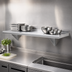 Thumbnail image #3 for Advance Tabco 132-Inch Wall-Mounted Stainless Steel Shelf, 12-Inch Deep, 16 Gauge 304 Satin Finish