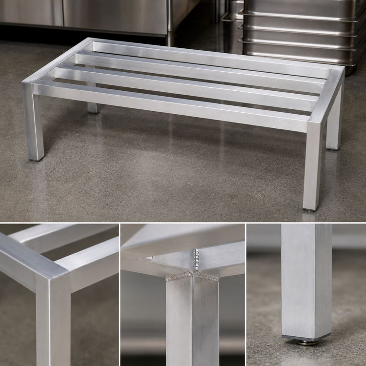 Product image #3 for Thunder Group Heavy-Duty Aluminum Dunnage Rack, 20 x 60 x 12 Inches, 2100 lb Capacity
