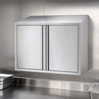 Thumbnail image #3 for Eagle Group WCH-90 90-Inch 304 Stainless Steel Wall Cabinet with Removable Hinged Doors, Sloped Top, and Fixed Shelf