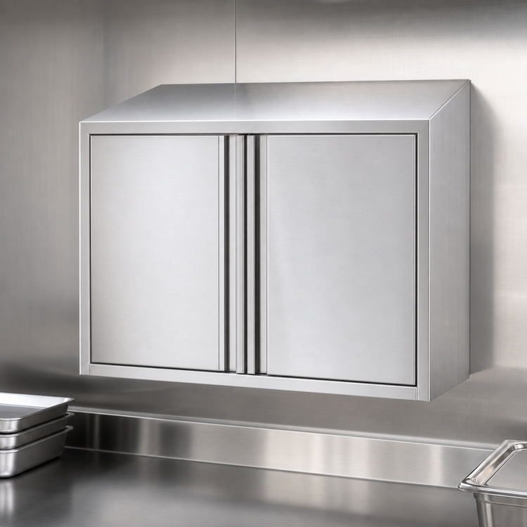 Product image #3 for Eagle Group WCH-90 90-Inch Stainless Steel Wall Cabinet with Hinged Doors and Sloped Top