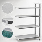 Thumbnail image #3 for Cambro Camshelving® Elements EXA183672S4480 4-Tier Solid Polymer Add-On Shelving Unit, 18"D x 36"W x 72"H, Speckled Gray