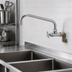 Thumbnail image #3 for T&S Brass Big-Flo Wall Mount Faucet with 12-Inch Swing Nozzle, 4-Arm Handle, and 3/4-Inch NPT Street Elbow