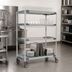 Thumbnail image #4 for MetroMax i 48-Inch Wide Mobile 4-Tier Drying Rack Unit with 2 Drop-Ins and Tray Rack