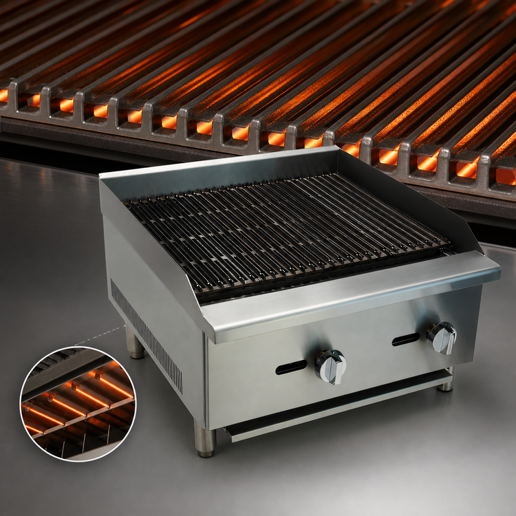 Product image #3 for Comstock-Castle CCERB24 24-Inch Radiant Gas Char-Broiler, Countertop, 60,000 BTU