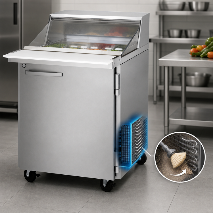 Product image #3 for Turbo Air PRO Series 27-1/2-Inch Wide Mega Top Sandwich/Salad Prep Table with Clear Lid, 1-Section, 8 Cu. Ft.