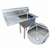 Thumbnail image #3 for Omcan Single-Compartment Pot Sink with Left Drainboard, 304 Stainless Steel