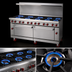 Thumbnail image #3 for American Range AR-24G-8B-CC 72-Inch Gas Restaurant Range with 24-Inch Griddle, 8 Open Burners, and 2 Convection Ovens