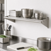 Thumbnail image #3 for John Boos Tubular Wall-Mounted Stainless Steel Shelf with End Brackets, 24 x 16 Inches