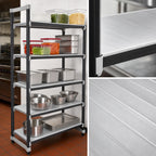 Thumbnail image #3 for Cambro Camshelving® Elements EXU183684S5480 5-Tier Solid Stationary Starter Polymer Shelving Unit, 18" Deep x 36" Wide x 84" High