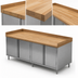 Thumbnail image #3 for BK Resources 96-Inch Wood Top Chef Table with Hard Maple Bakers Top, Cabinet Base, Hinged Doors, and Locks