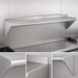 Thumbnail image #3 for 72 x 12 Inch Wall-Mounted Stainless Steel Shelf with Bullnose Edge and Rear Up-Turn