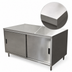 Thumbnail image #3 for BK Resources 48 x 24 Inch Stainless Steel Chef Table with Cabinet Base and Sliding Doors