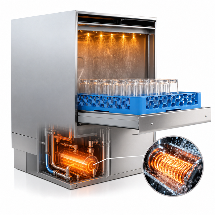 Product image #4 for CMA UC65e High-Temperature Sanitizing Undercounter Dishwasher/Glasswasher with Built-In Booster Heater