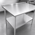 Thumbnail image #3 for 30 x 30 Inch Corner Stainless Steel Work Table with 1-1/2 Inch Rear Up-Turn and Undershelf