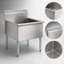Thumbnail image #3 for Eagle Group One-Compartment 304 Stainless Steel Utility Sink with Galvanized Legs and Adjustable Feet, 18 x 18 x 13-3/8 Inch Bowl