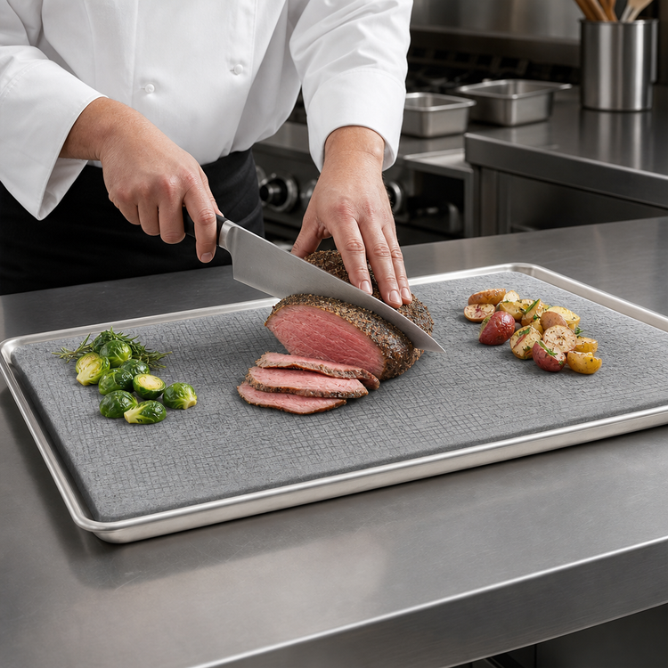 Product image #3 for 16 x 24 Inch Resilient Cutting Board with 18 x 26 Inch Pan