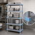 Thumbnail image #3 for Quantum Millenia 24 x 24 x 62 Inch Gray Polymer Stationary Starter Shelving Unit with 5 Shelves