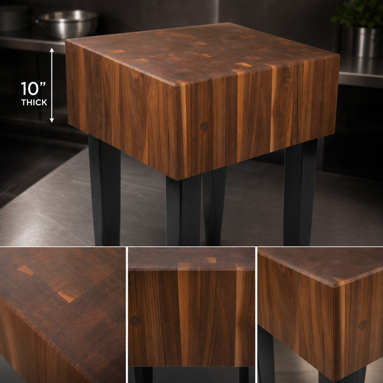 Product image #4 for John Boos Pro Chef 30" x 24" x 34" American Black Walnut End Grain Butcher Block Work Table