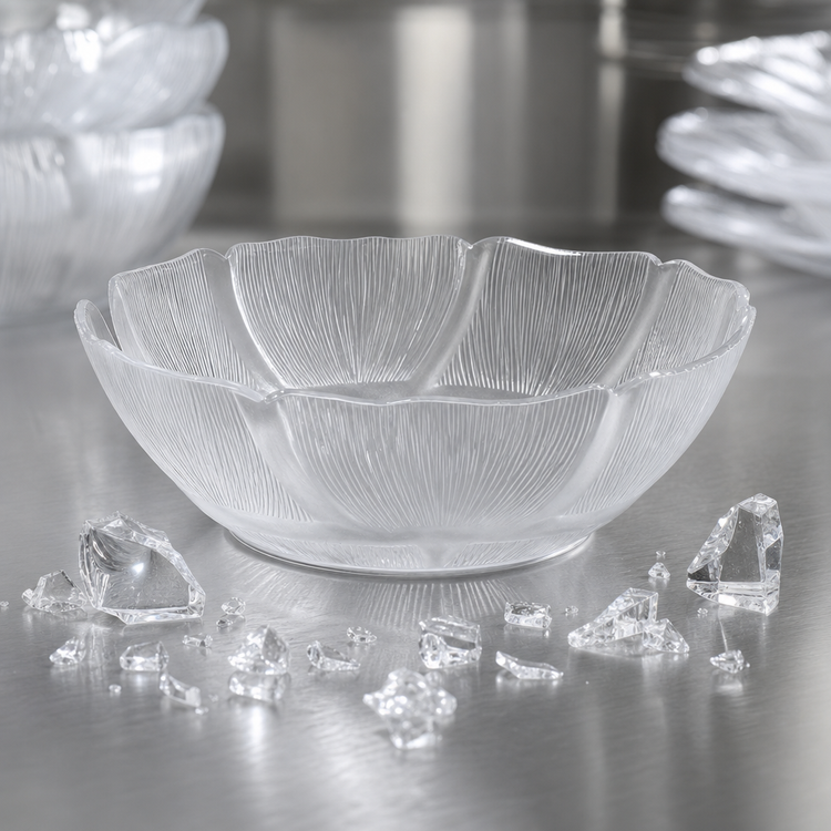Product image #4 for Petal Mist 18 oz. 6-Inch Clear Polycarbonate Scalloped Bowl