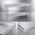 Thumbnail image #3 for Duke 60-Inch x 36-Inch Freestanding Stainless Steel Work Table with 1-1/8-Inch Straight Riser and Galvanized Undershelf