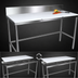 Thumbnail image #3 for John Boos 96 Inch x 30 Inch Poly Top Trimming Table with 3/4 Inch Reversible Top and 6 Inch Removable Backsplash