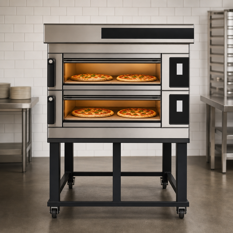 Product image #3 for Moretti Forni serieS S120E 2-Deck Electric Pizza Deck Oven with Stand
