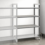Thumbnail image #3 for Cambro Camshelving® Elements EXA244872VS4480 Composite Shelving Add-On Unit, 24 x 48 x 72 in, 4-Tier, Vented/Solid, Speckled Gray