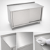 Thumbnail image #3 for John Boos Enclosed Stainless Steel Work Table with Sliding Door Cabinet Base, 48 x 24 Inches, 16/300 Top, 1-1/2 Inch Rear Up-Turn