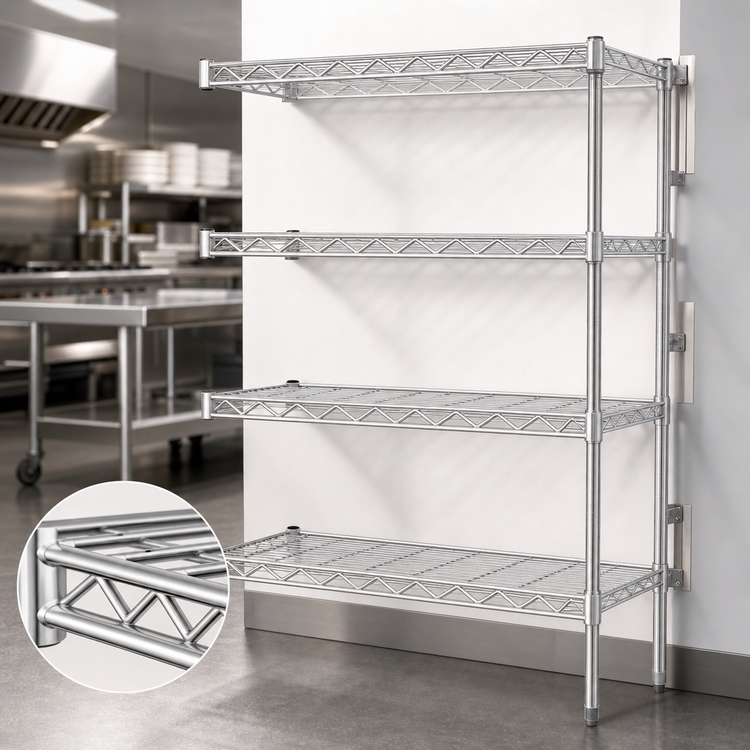 Product image #3 for EagleGard 4-Tier Add-On Wire Shelving Unit, 48 x 24 x 63 Inches