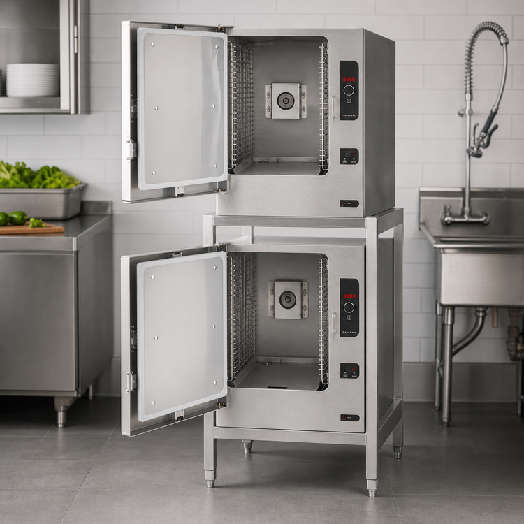 Product image #2 for Cleveland Range Stainless Steel Double Stack Equipment Stand for Two 22CET6.1 SteamChef Countertop Steamers