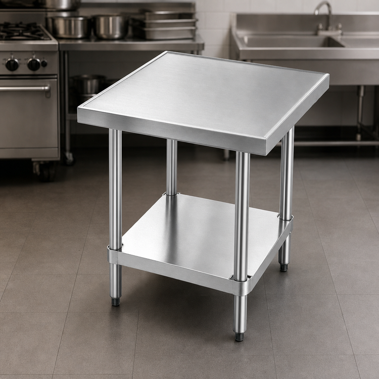 Product image #3 for Advance Tabco 36 Inch x 36 Inch x 24 Inch Budget Equipment Stand with 430 Stainless Steel Top and Galvanized Undershelf