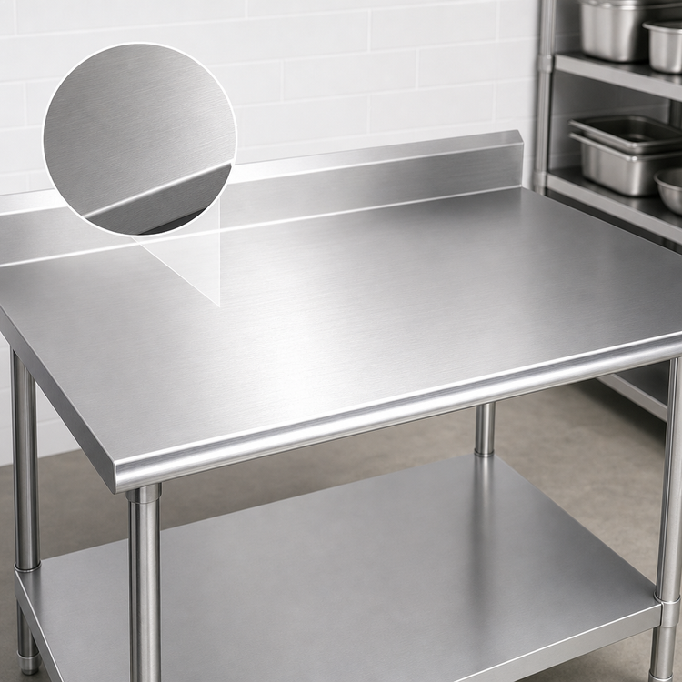 Product image #3 for Advance Tabco SKG-365 60-Inch x 36-Inch Stainless Steel Work Table with 5-Inch Backsplash and Adjustable Undershelf
