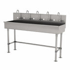 Thumbnail image #3 for Advance Tabco 19-FM-72-ADA 72-Inch Freestanding Multi-Station ADA Hand Wash Sink, 16-Gauge 304 Stainless Steel, 8-1/2-Inch Backsplash