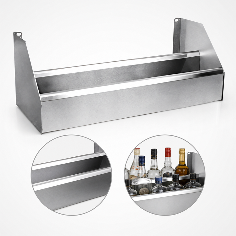 Product image #3 for CHOICE Double Stainless Steel Speed Rail, 47 Inch W x 10 Inch D, Keyhole Mounted