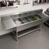 Thumbnail image #3 for John Boos Pro-Bowl 4-Compartment Commercial Stainless Steel Sink with Dual 18-Inch Drainboards, 16 x 20 x 12-Inch Bowls