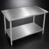 Thumbnail image #3 for John Boos Stallion 84-Inch x 24-Inch 16-Gauge Stainless Steel Flat Top Work Table with Galvanized Legs and Adjustable Undershelf