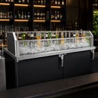 Thumbnail image #3 for Glastender GDU-12X66 Back Bar Glass Ice Display Unit for Bottled Beverages, 66-Inch Wide, Double-Pane Glass, Stainless Steel