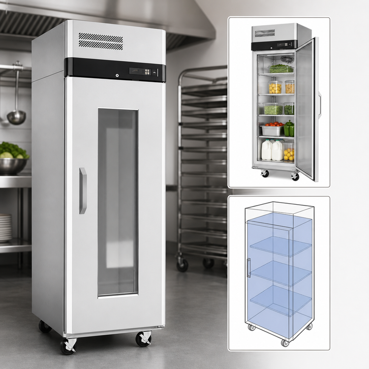 Product image #3 for Turbo Air M3 23 Cu. Ft. One-Section Reach-In Refrigerator with Locking Glass Door