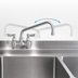 Thumbnail image #3 for Fisher Stainless Steel 4-Inch Center Backsplash Faucet with 12-Inch Swing Spout and Lever Handles